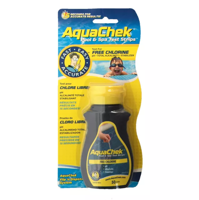 Aquachek 50 Chlorine Test Strips 4 Way Hot Tub Swimming Pool Quick DIP Aquacheck