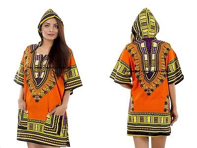 Nuovo Dashiki Camicia Africano Hippie Vintage Maglia Donna Haute Tribale Unica