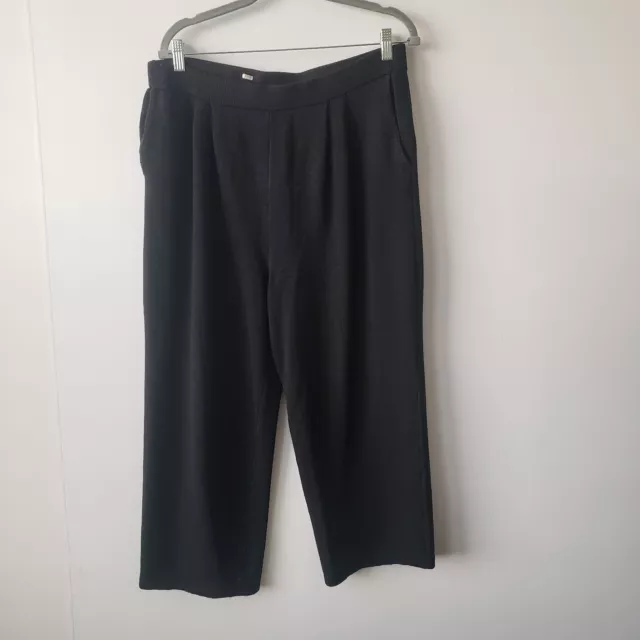 st john collection marie gray black pull on santana knit pants size 16