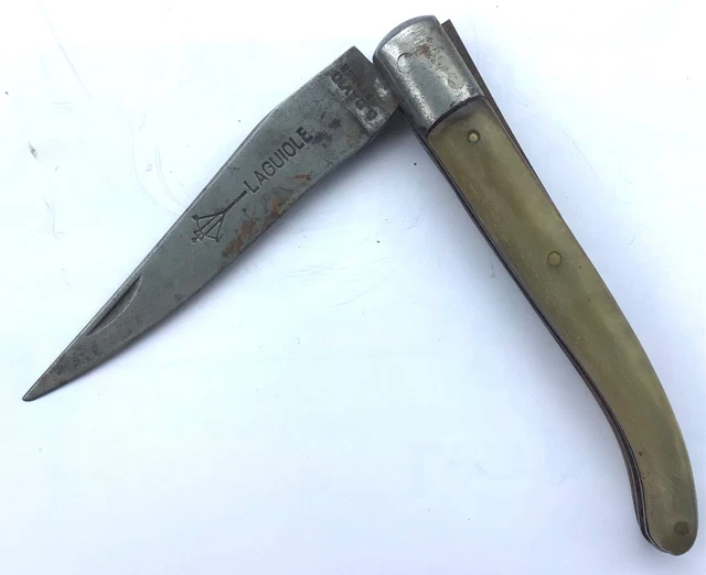 ANCIEN COUTEAU DE poche LAGUIOLE l'arbalète coutellerie G.David manche