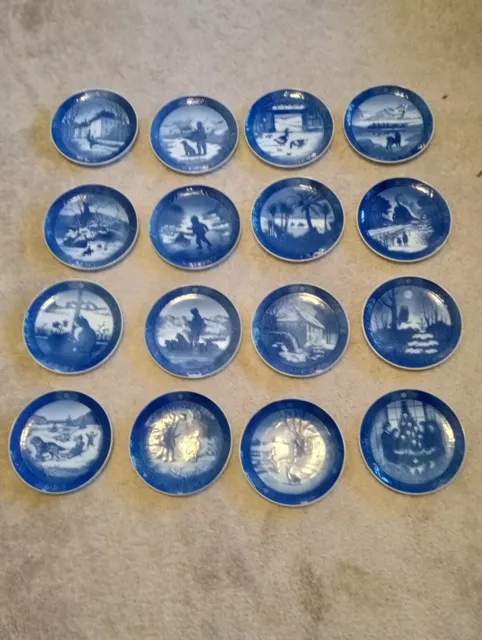 Vintage  Royal Copenhagen Christmas Plates lot of 16