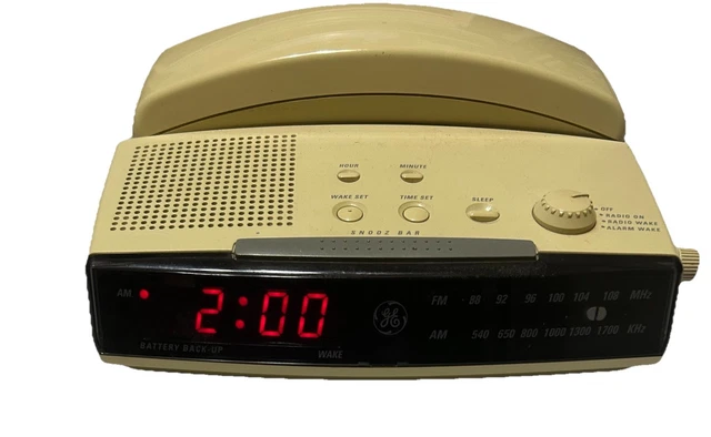 VINTAGE GE CLOCK Radio Alarm Corded Telephone Digital Combo Model 2 ...
