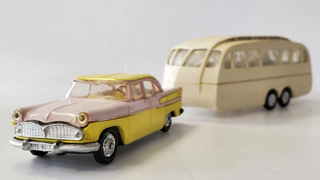 SIMCA CHAMBORD ROSE et JAUNE CARAVANE HENON NOREV PLASTIQUE 1/43 (N3) - Boutique Loisir et Collection