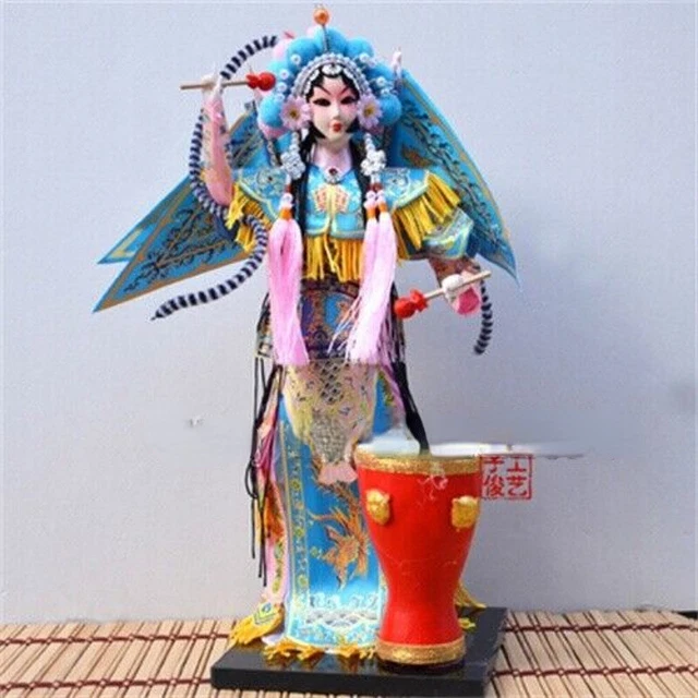 12.5" Chinese Peking Opera Doll LiangHongYu Silk Figurine Oriental Broider Dolls