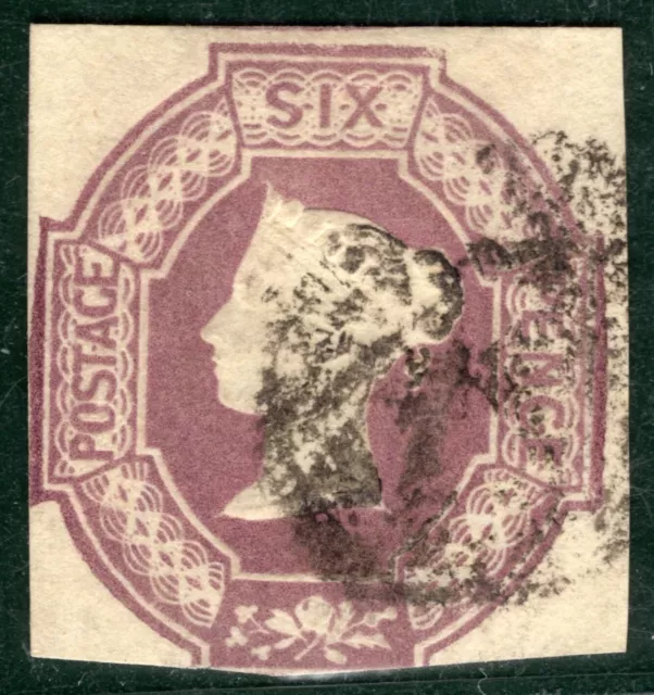 GB QV EMBOSSED Stamp SG.60wi 6d Purple (1854) WMK INVERTED Cat £1,000- BLRED91