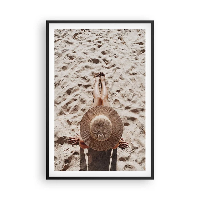 Affiche Poster 30x40cm – Plage, Bain De Soleil, Chapeau – Art Mural ARTTOR