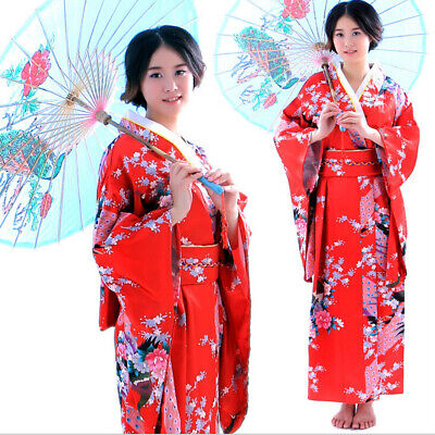 Women Print Kimono Robe Traditional Japanese Dress Photography Cosplay Costume.