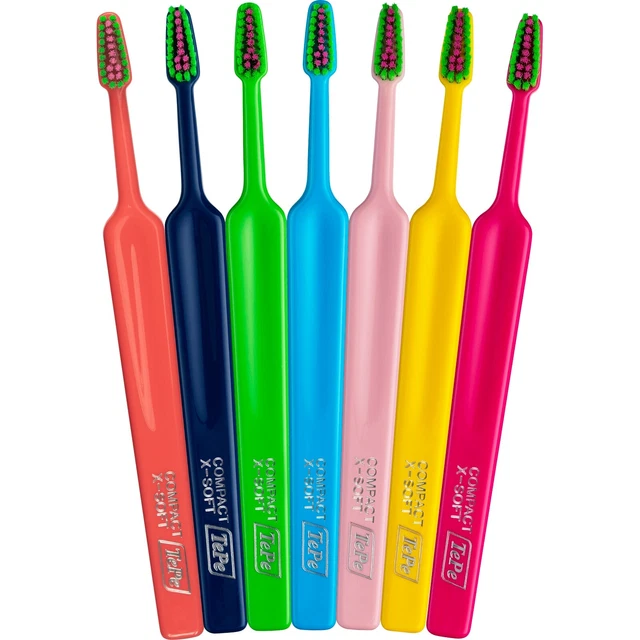 TePe Colour Compact Extra Soft Zahnbürste, 4er Pack