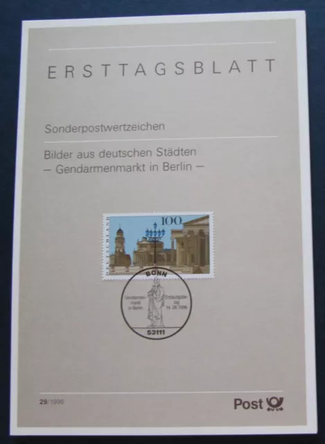 BRD 1996 Ersttagsblatt Gendarmenmarkt in Berlin Mi.1877