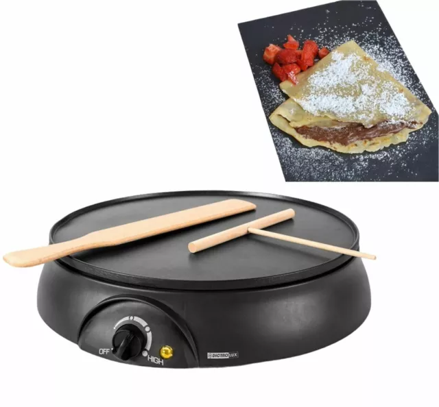 Crepiera Elettrica Crepes 1000W Pancake Piastra Antiaderente Con Accessori Bar