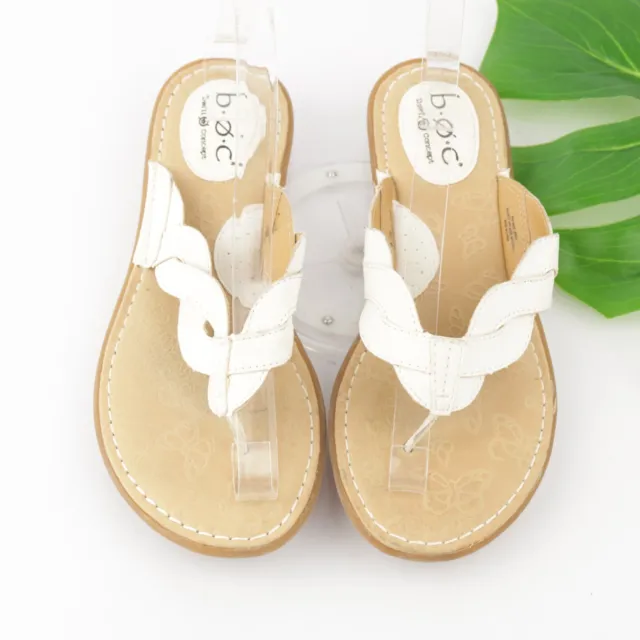 Born Women's Sandal Size 8 White Vegan Thong Slide Flip Flop Bridal Beach Comfy