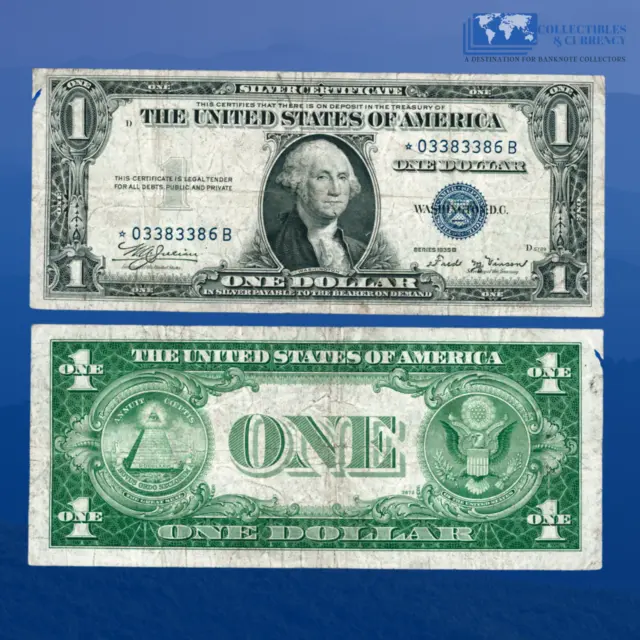Fr.1611* 1935B $1 One Dollar Bill Silver Certificates, Key Star Notes, VF #83386
