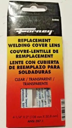 FORNEY #56800 Clear WELDING COVER LENS 4.25 X 2" ANSI Z87.1 - NEW