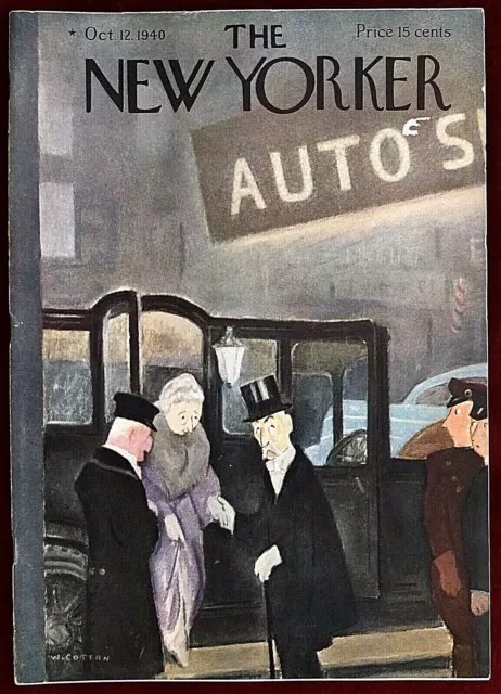 The New Yorker Magazine ~ October 12, 1940 ~ Cotton Old Couple Coming Out of Car