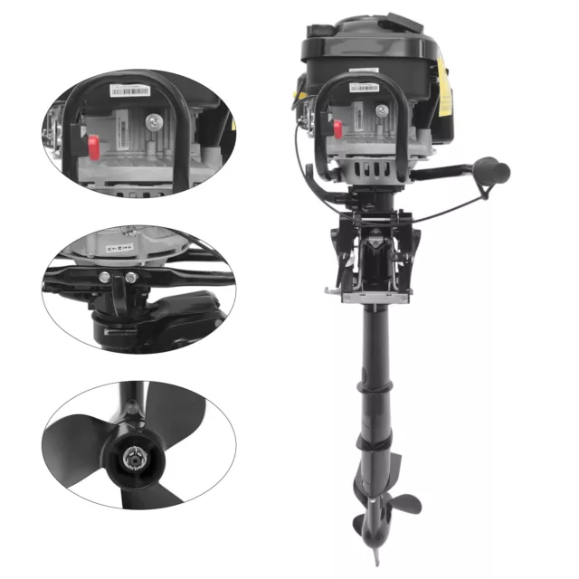 Outboard Motor 196cc Trolling Motor 4Stroke 7.5HP Boat Engine Air Cooling System