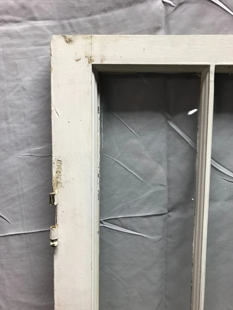 Antique Pair 6 Lite Casement Window 16x61 Vintage Shabby White Old Chic 159-23B 5