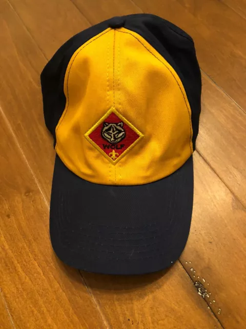 Boy Scouts Cub Scout Wolf Hat Cap Adjustable Snapback Youth Yellow Blue