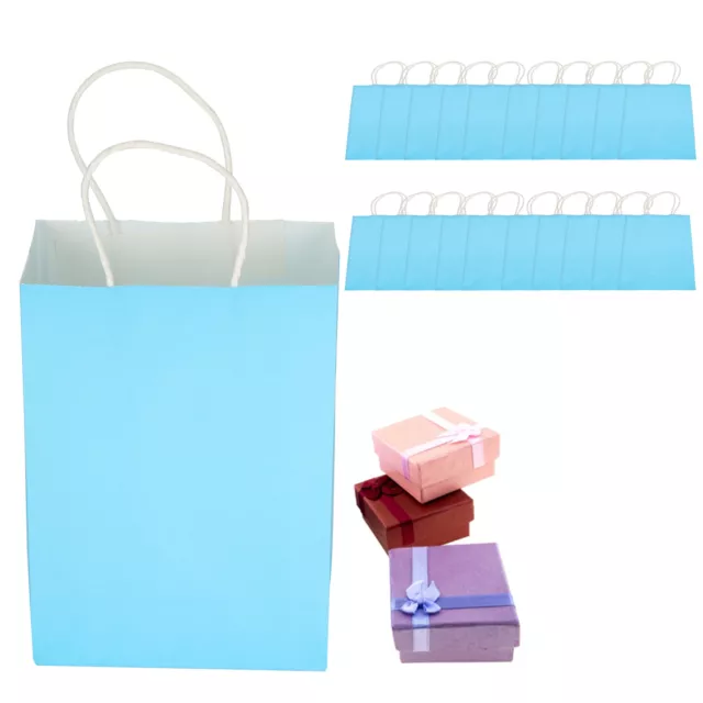 (15 X 8 X 21cm Blue)20pcs Kraft Paper Bag Packaging Gift Bag Accessory XTT
