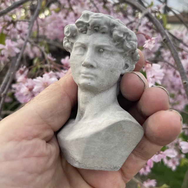 DAVID MICHELANGELO BUST Sculpture Art 3.75” Garden Statue Head Home