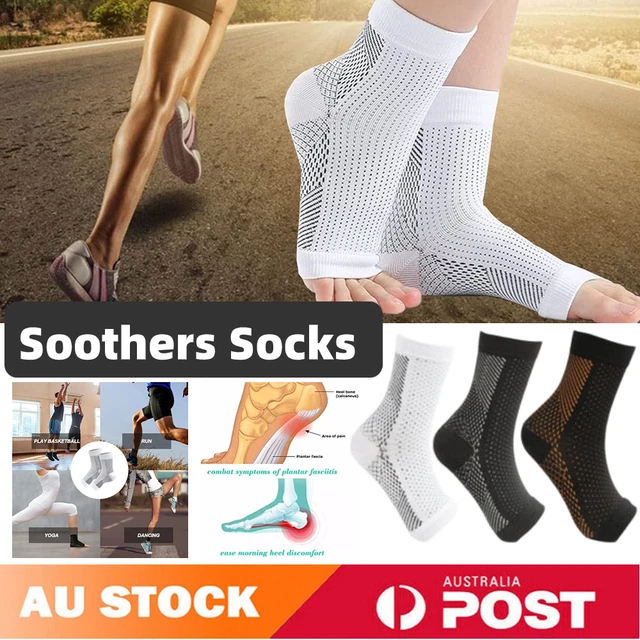 Soothers Socks Anti Fatigue Compression Sock Foot Sleeve Brace Achy Support Heel