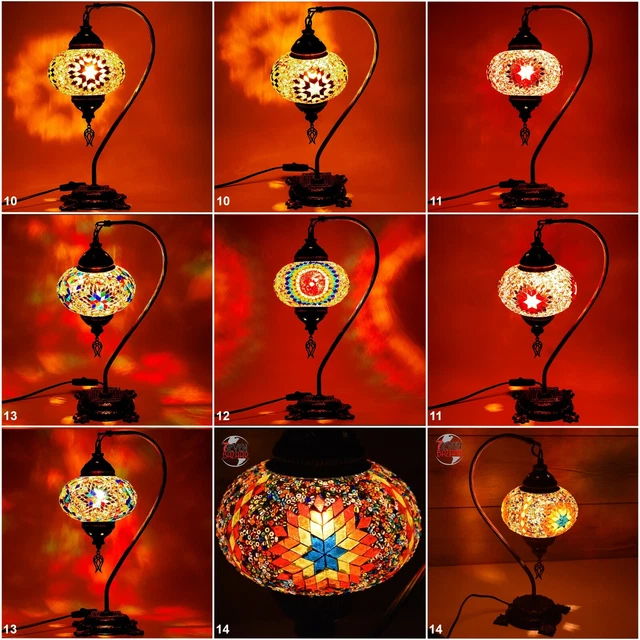 Handmade Mosaico Cigno Collo Lampada Turco Decorazione Illuminazione Marocchino