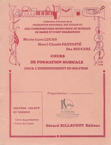 Cours de formation musicale du solfège chanté - Préparatoire 1 - Livre élève