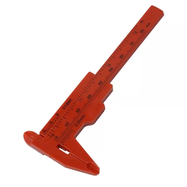 0-80mm Plastica Scorrevole Calibro a Corsoio Measure-Tool Doppio Scala Righello