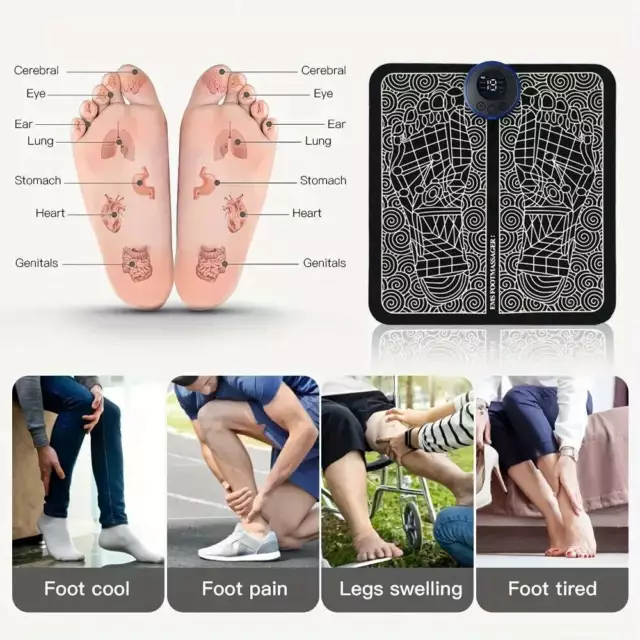EMS Elektrisches Fußmassagegerät Pad Schmerzlinderung Füße entspannen 3
