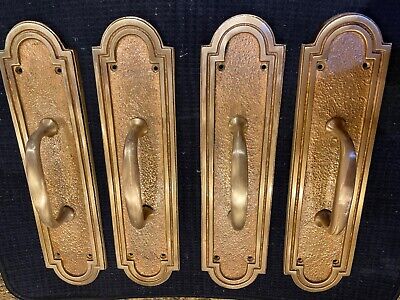 Vintage Cast Brass Door Pull With Backplate 2