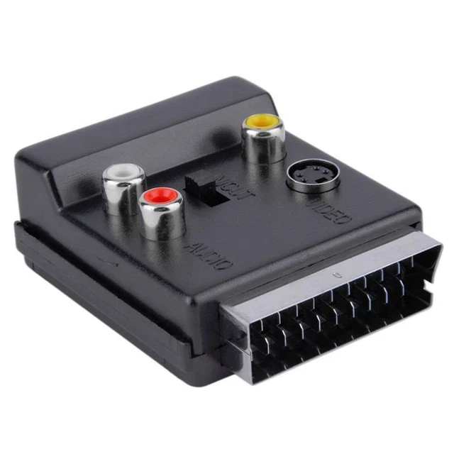 1X(Newest Switchable Scart Male to Female S-Video 3 RCA Audio Adapter Convector