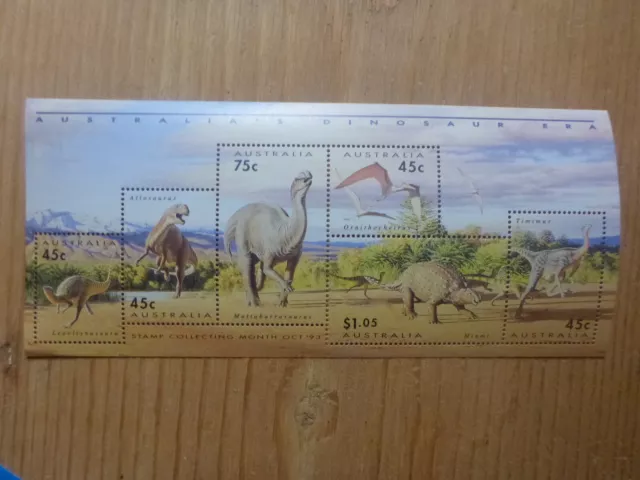 Australia 1992 Dinosaur Era 6 Stamp Mini Sheet Mint Stamps