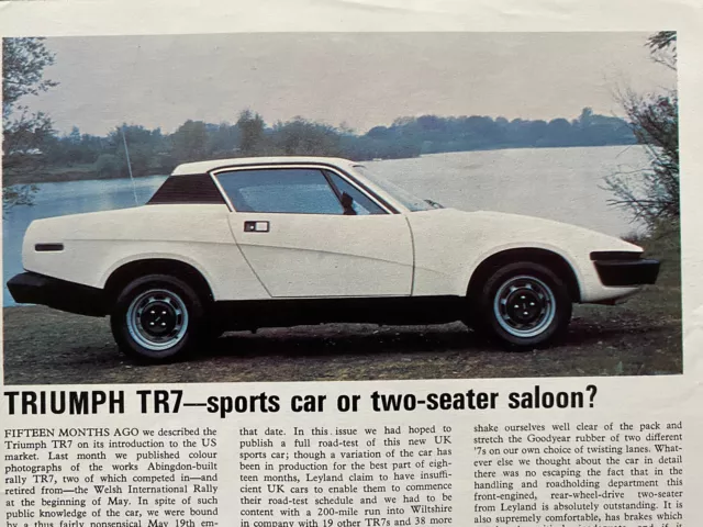 TRIUMPH TR7 - Original Motor Sport Road Test + Launch Article + TR8 Turbo + More 3