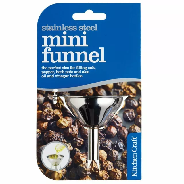 Kitchen Craft Stainless Steel Mini Funnel (5.5cm) Ideal for Liquids x 4