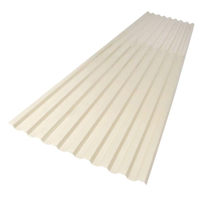 26 In. X 6 Ft. Smooth Cream Polycarbonate Roof Panel