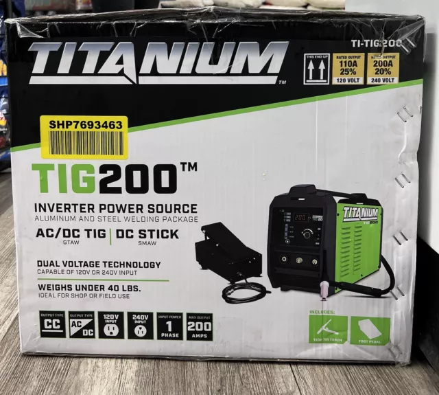 *New-Titanium TI-TIG200 TIG 200 Professional AC/DC TIG Welder 120/240v Input