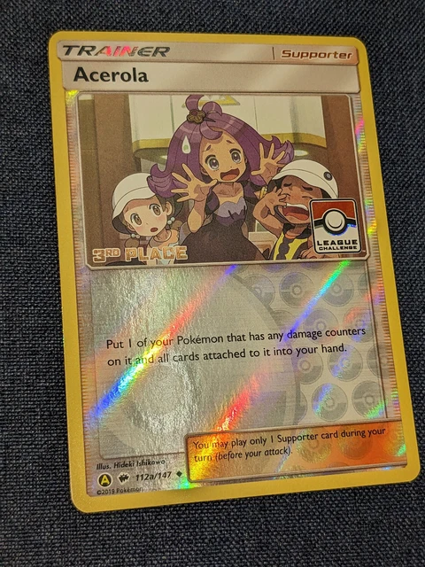 Acerola 112A/147 3rd Place Alternate Art Ultra Rare Burning Shadows Pokemon Card