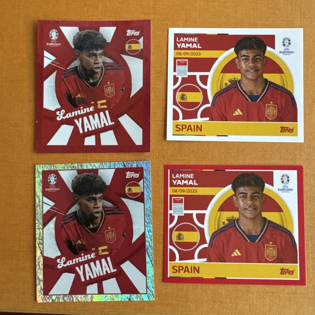 Sticker Topps Euro 2024 - Lamine Yamal Vert Parallèle, Carte Collector Foot !