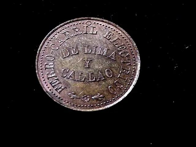Peru Lima & Callao 1904 Ferro Carril Electrico Inaugurado 30mm bronze token