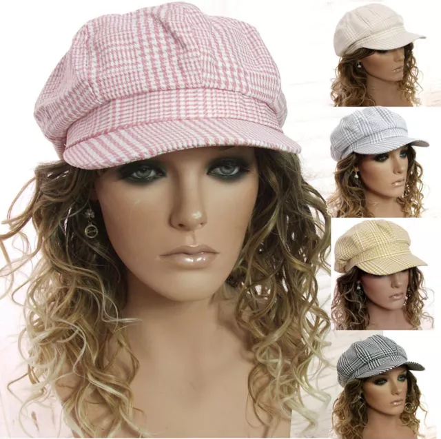 Ballonmütze Schirmmütze BAKERBOY KARIERT 54 55 56 57 TRENDY Retro Damen Sommer