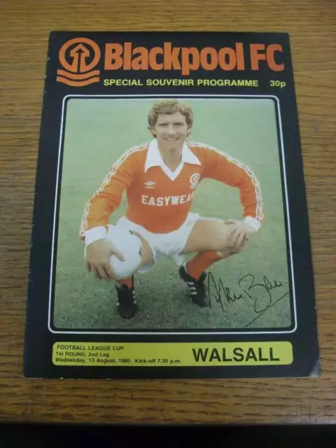 13/08/1980 Blackpool v Walsall [Football League Cup]