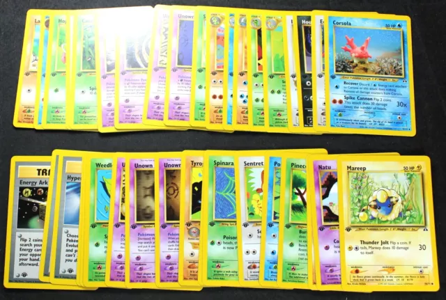 (39) Pokemon Neo Discovery FIRST EDITION Uncommon & Common Complete Set - 1st