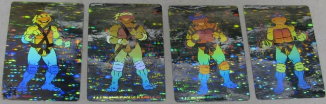 RARE Four (4) TEENAGE MUTANT NINJA TURTLE HOLOGRAMS 1991 Mirage Studio