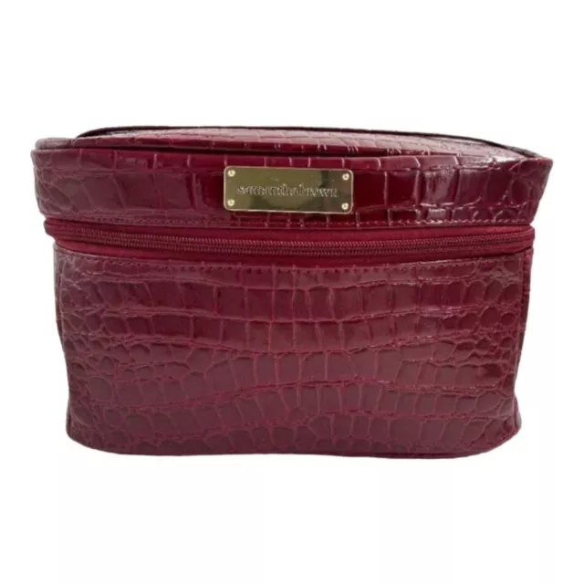 Samantha Brown Croco Cosmetic Case - Burgundy