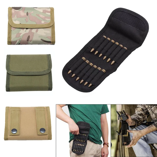 Depring 14 Round Molle Rifle Shell Holder – Folding Ammo Pouch For 5.56 NATO Cartridges (Black Nylon)