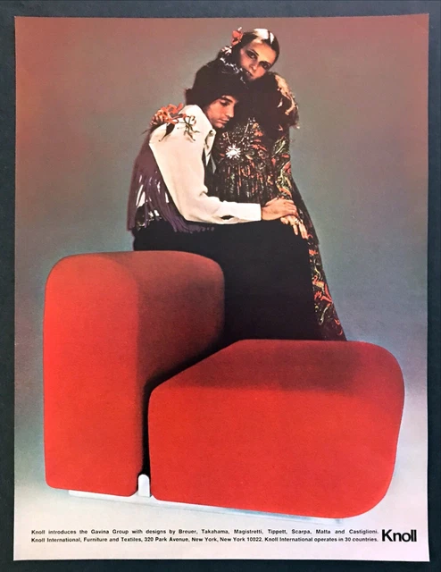 1969 Knoll Gavina Group Modern Chair Man & Woman Hugging photo vintage print ad