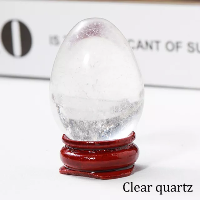 Natural Quartz Crystal Egg Shape Healing Gemstone Reiki Palm Worry Chakra Stone