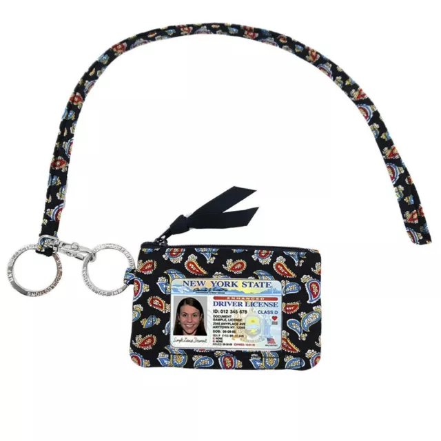 Zip ID Case Wallet with Lanyard, Badge ID Holder and Lanyard  Paisley Explosion