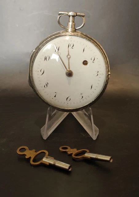 Montre Gousset Ancienne En Argent Massif - Coq Gravé - Th. Granger à Quelaines - Fonctionne