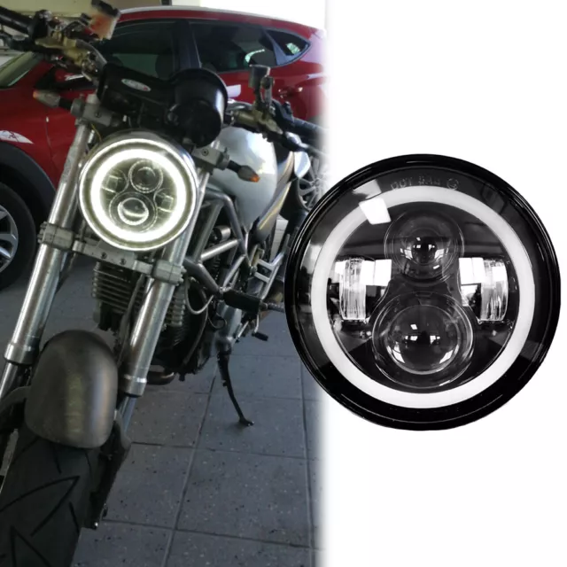 Motorrad Scheinwerfer Mattschwarz 90mm E-Nr. für Suzuki VZ800