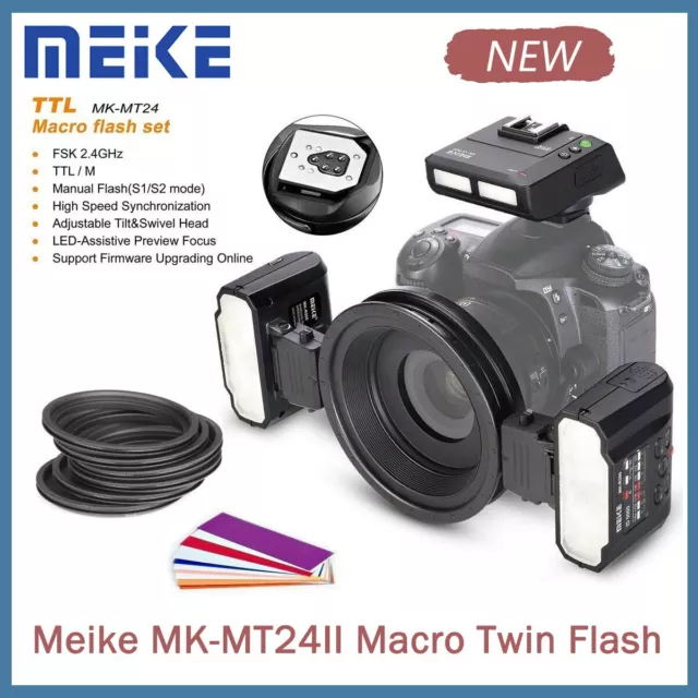 Meike MK-MT24 II Macro Twin Lite Speedlite TTL Macro Flash for Nikon Sony Canon